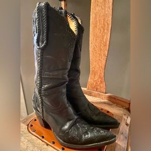 THE OLD GRINGO Handmade inlay overlay whipstitch Cowboy Western boots 9B